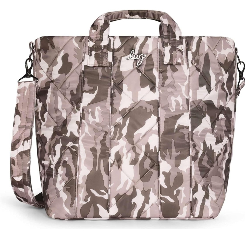 Lug Dory XL Camo Taupe Tote Bag - Brown and Cream